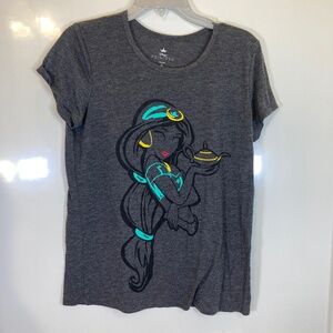 Disney Princess Jasmine Dark Gray Short Sleeve Shirt Sz XL Juniors